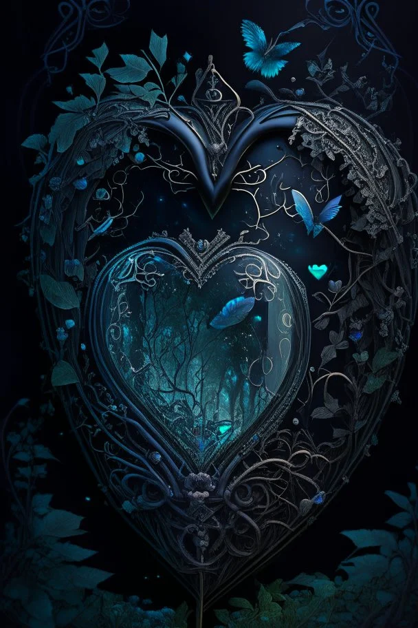 dark fantasy, intricate cover, a whimsical fairytale, heart made of glass