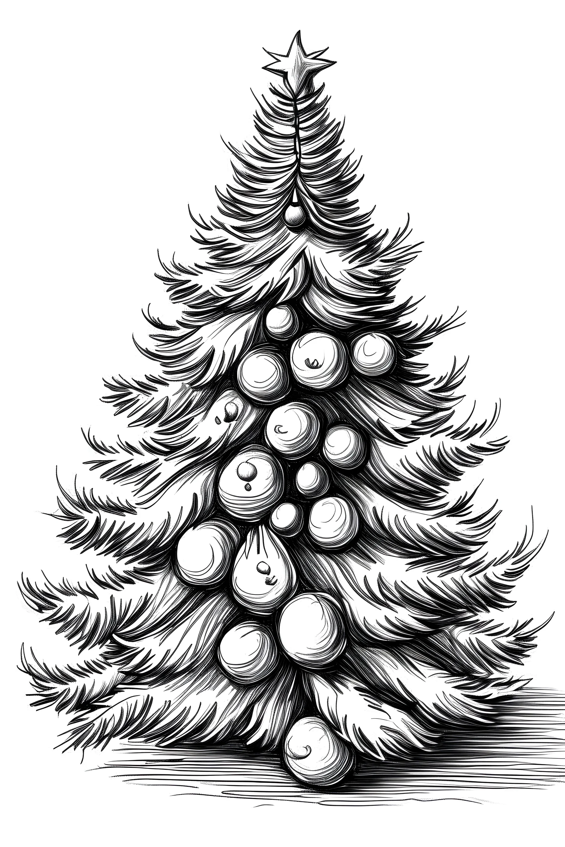 Simple Drawing Christmas Tree - Simple Christmas tree with green leaves and  red berries - CleanPNG / KissPNG