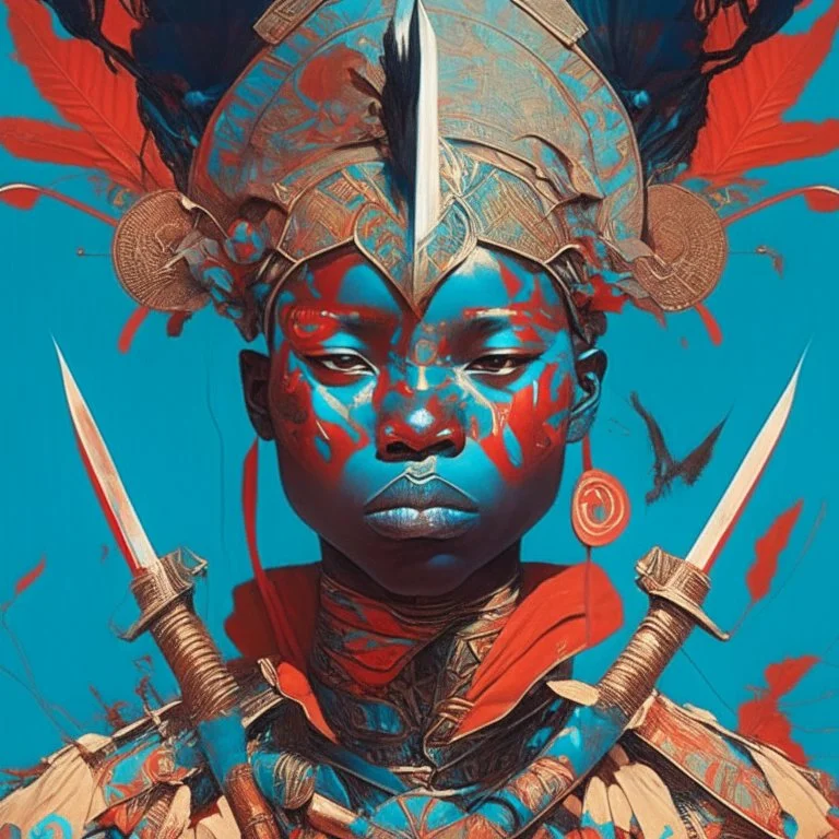 portrait of warrior africa by james jean