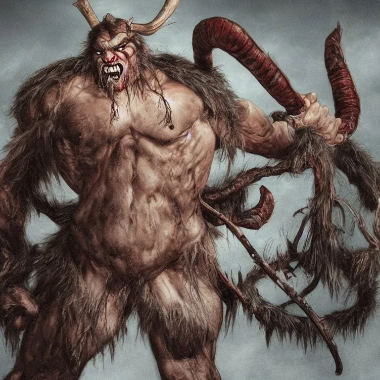 Epic photo of evil muscular krampus