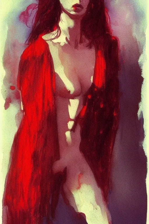 Portrait, beautiful stunning lady and goddess, medium shot, style of Jeffrey Catherine Jones