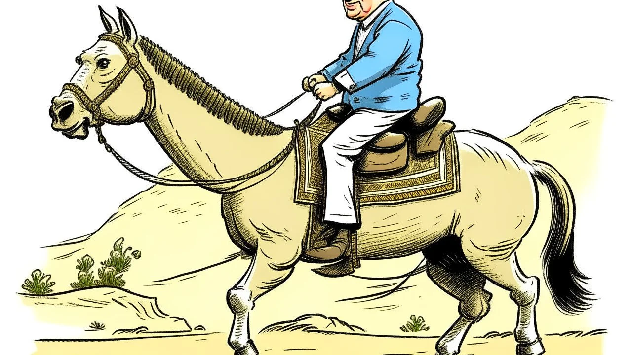 السيسي راكب حمار بلعكس