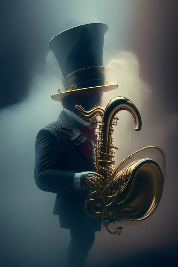 freddy kreuger as a tuba, trending art, 8k, depth of field, volumetric fog