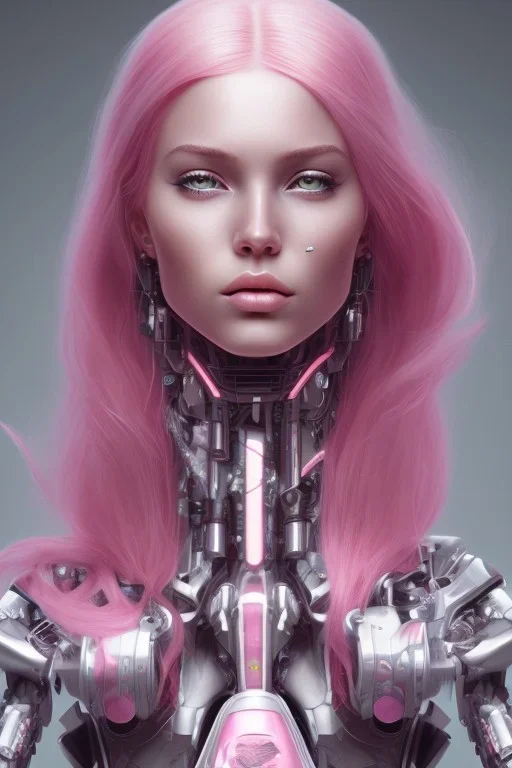 cyborg, pink hair,seven