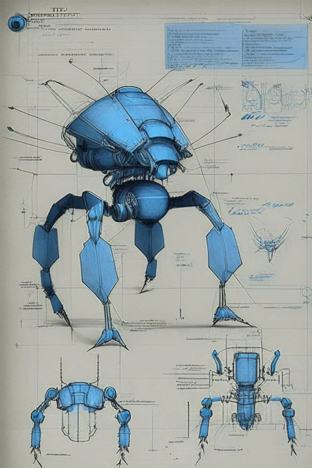 blueprint of robot grashopper