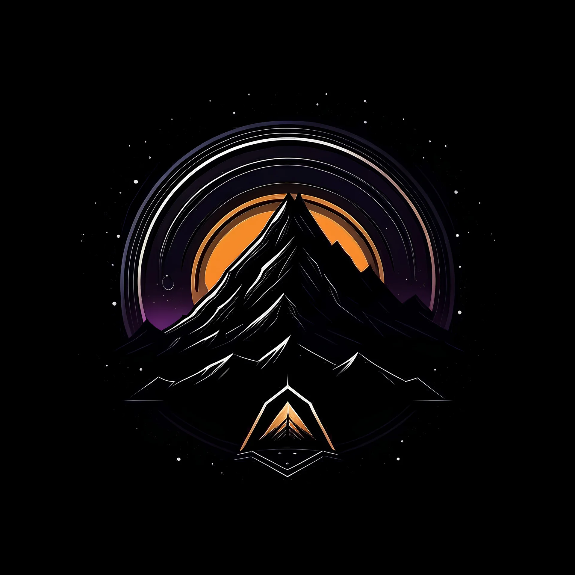 the baddest ass shilajit logo in history, cosmic, inspiring, Abwoon D'Bashmaya, light rays, mountains, crystaline, cosmic, astral, simple design like Nike