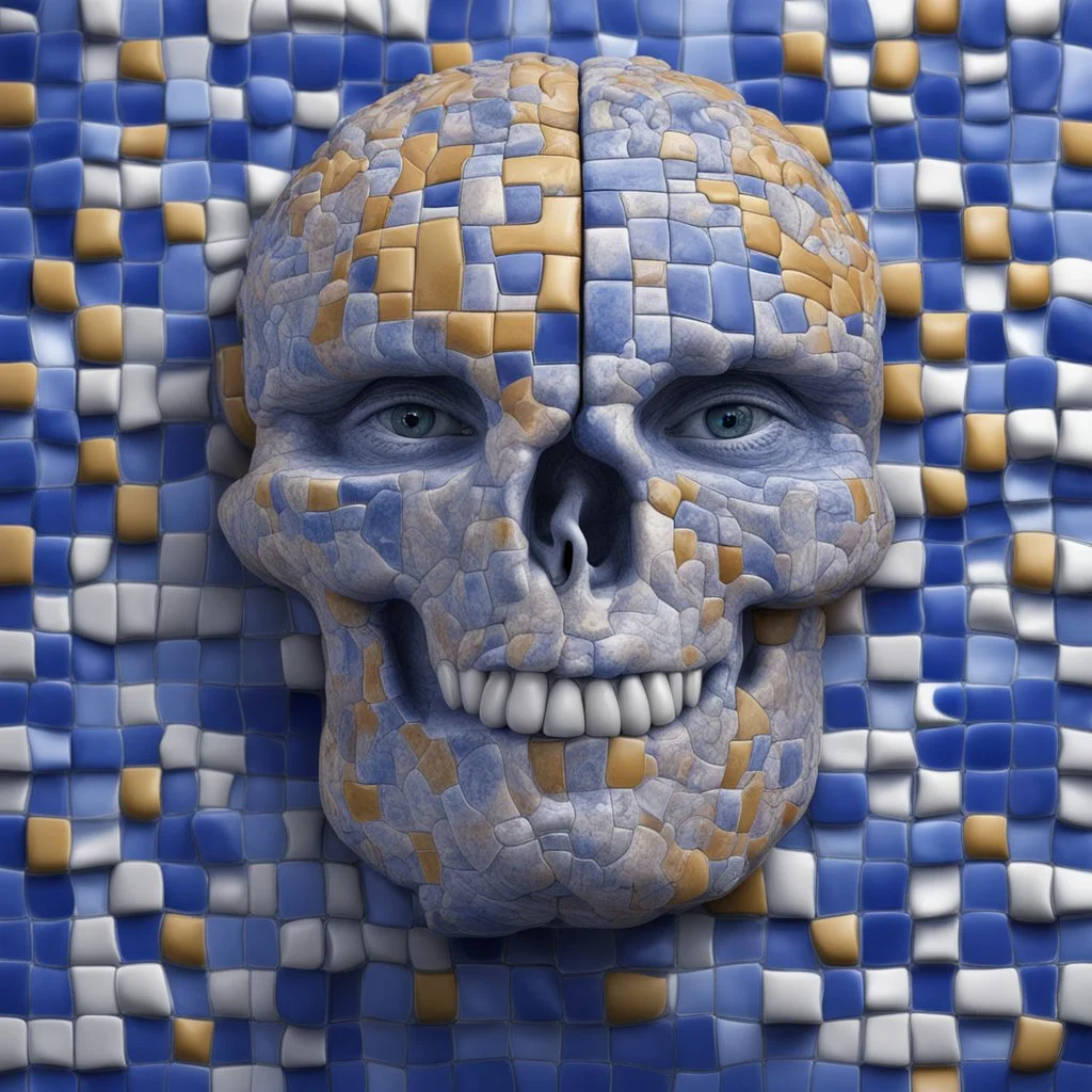 Insanely detailed Hd Photography of concept photography of a brain made from azulejo tiles, oozing ceramic, azulejo design visible, insanely good concept photography of an azulejo mind made from azulejo tiles inspired by Igor morski by Pranckevicius