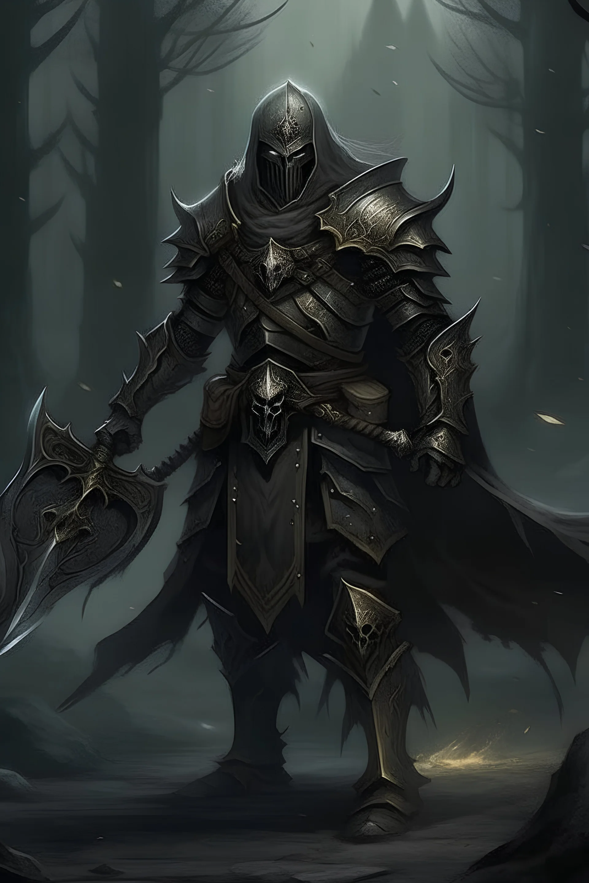 defeated paladin in a dark fantasy style