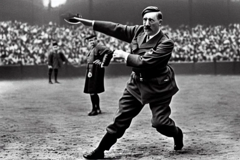 hitler playing baseball