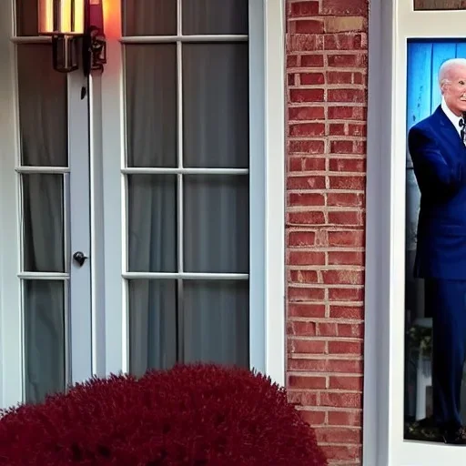 Joe Biden ring door bell camera at 3am dark