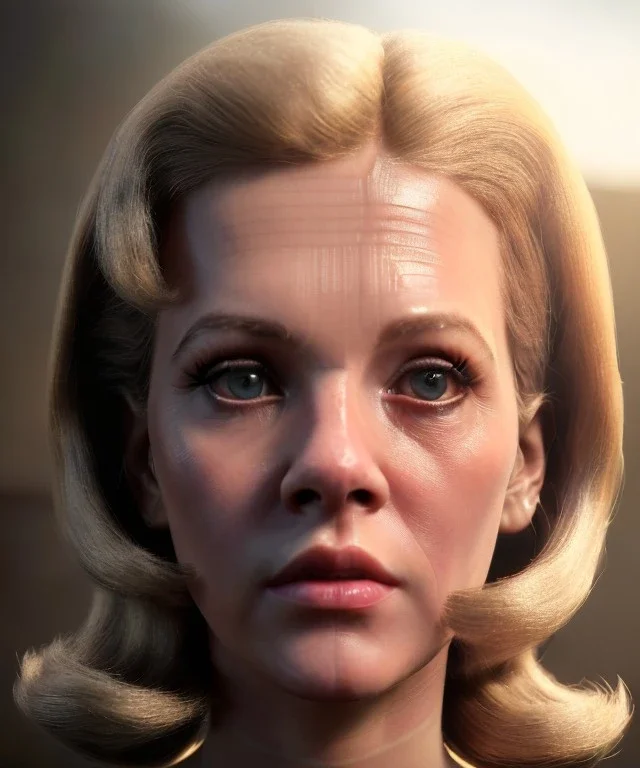 Ultra Realistic retro sci-fi movie, people, classic ovni, 1960 year, waist up view portrait, blonde woman, sweet teenager Jane Fonda face, perfect, illuminated cornea without pupil, face makeup, tight latex coat, retro glass helmet, Retro sci-fi style, soft color, highly detailed, unreal engine 5, ray tracing, RTX, lumen lighting, ultra detail, volumetric lighting, 3d, finely drawn, high definition, high resolution.