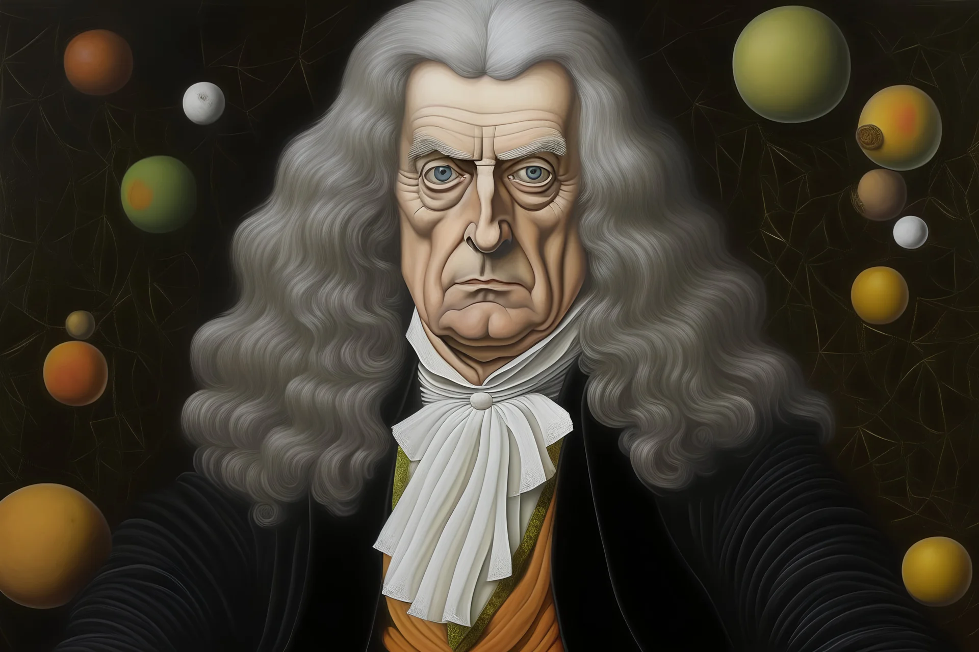 portrét Isaac Newton dadaizmus