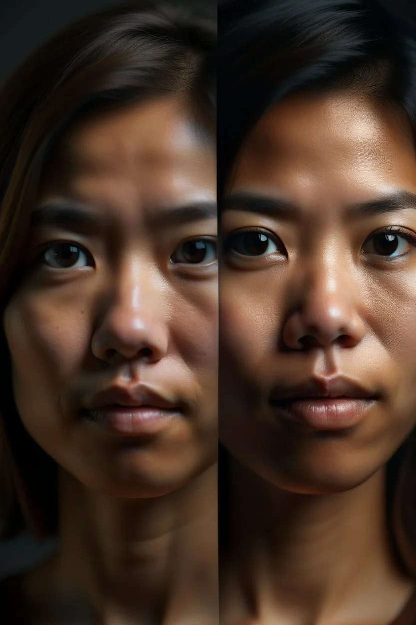 Realistic portrait shot of a half Japanese and half Filipino woman