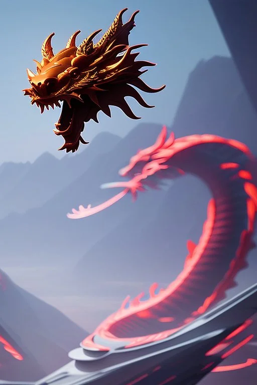 Chinese dragon, futuristic, cinematic, 8k quality