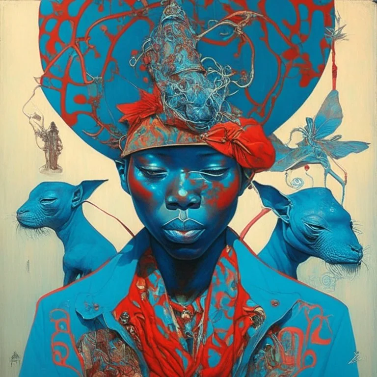 of portrait of gangsta africa by james jean