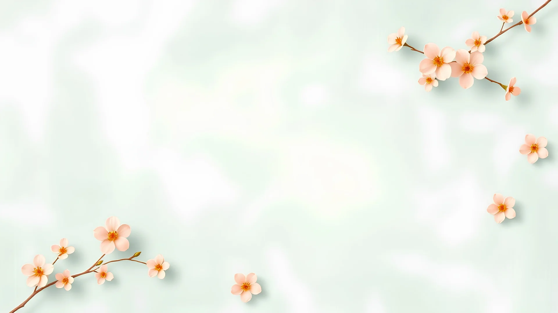 "A high-resolution vintage background featuring a soft bluish green color with a delicate texture. The backdrop is adorned with small, peach-colored flowers on all area, adding a subtle, elegant touch. The image captures the essence of vintage charm with its intricate details and harmonious color palette, perfect for use in various design projects."