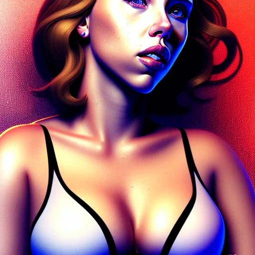 fullbody portrait of voluptuous atletic beautiful young Scarlett Johansson smiling in bikini Diego Velázquez style