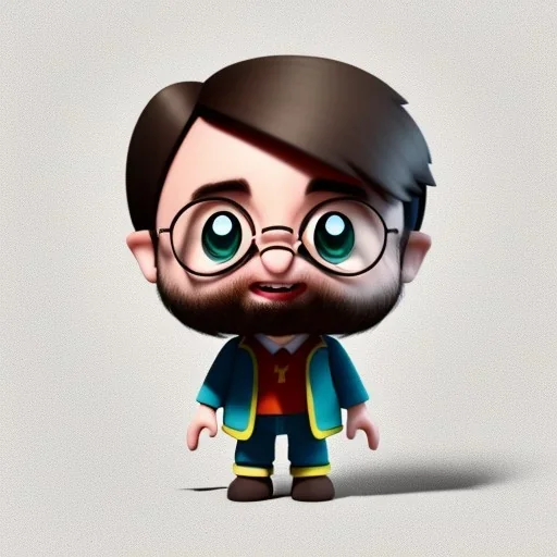 tiny cute {harry potter} toy, standing character, soft smooth lighting, soft pastel colors, skottie young, 3d blender render, polycount, modular constructivism, pop surrealism, physically based rendering, square image