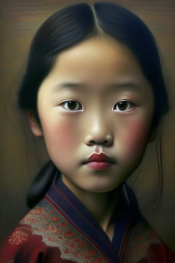 portrait of a chinese girl 11 years old