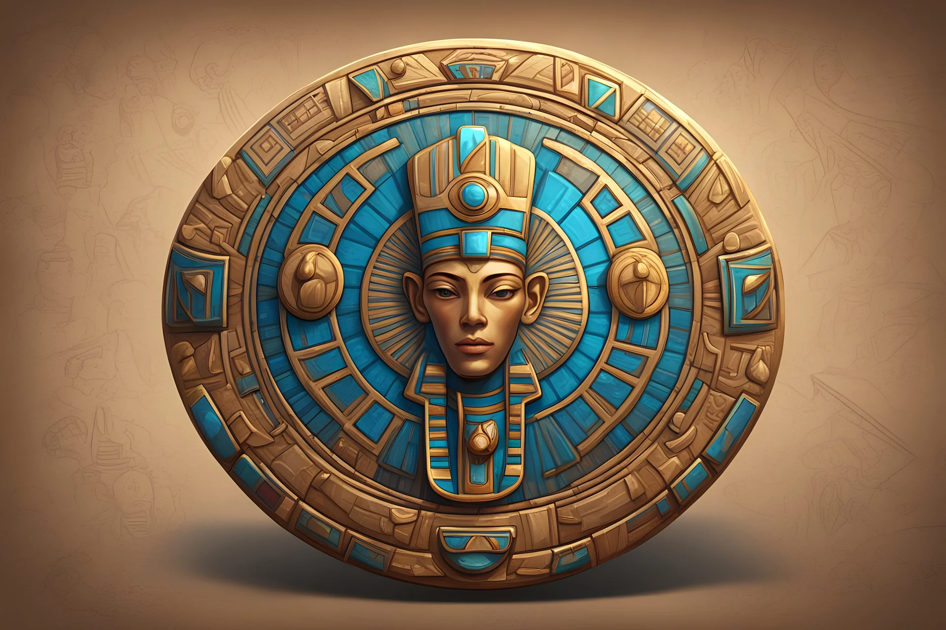 ancient egypt stylized 2D button for interface, UI, GUI, Artstation, interface design, games, cgsociety, cloisonnism, detailed painting, full of details, high detail