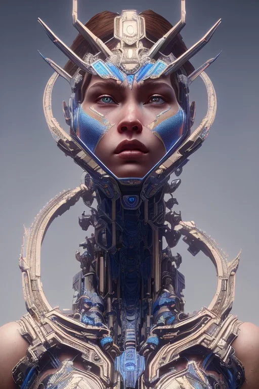 symmetry!! portrait ofobsidian blue alien in the style of horizon zero dawn, machine face, intricate, elegant, highly detailed, digital painting, artstation, concept art, smooth, sharp focus, illustration, art by artgerm and greg rutkowski and alphonse mucha, 8k