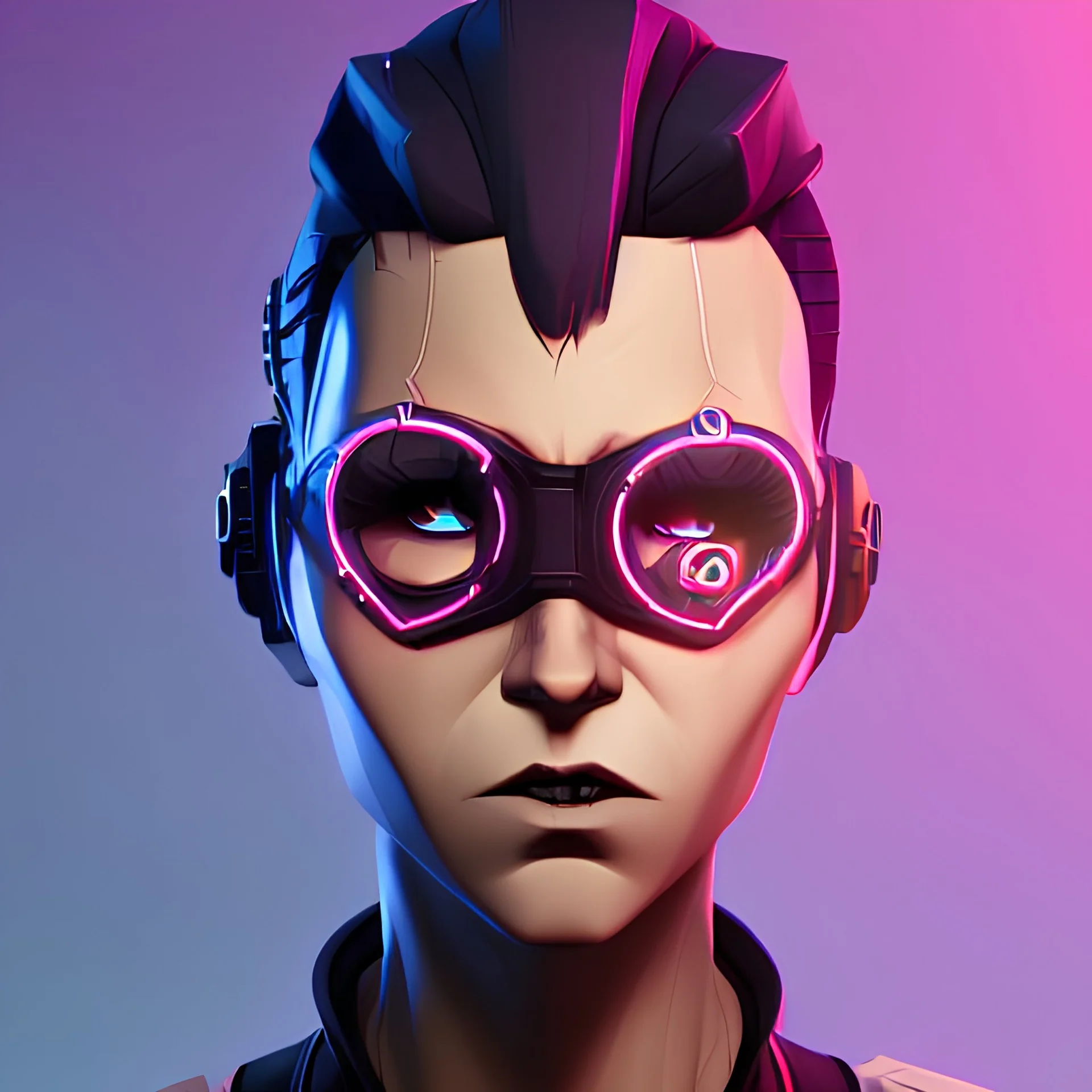 Futuristic cyberpunk theme with body modification and futuristic eyewear