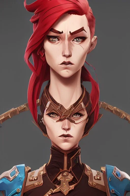 war-forged fantasy portrait inventor mechanical redhead