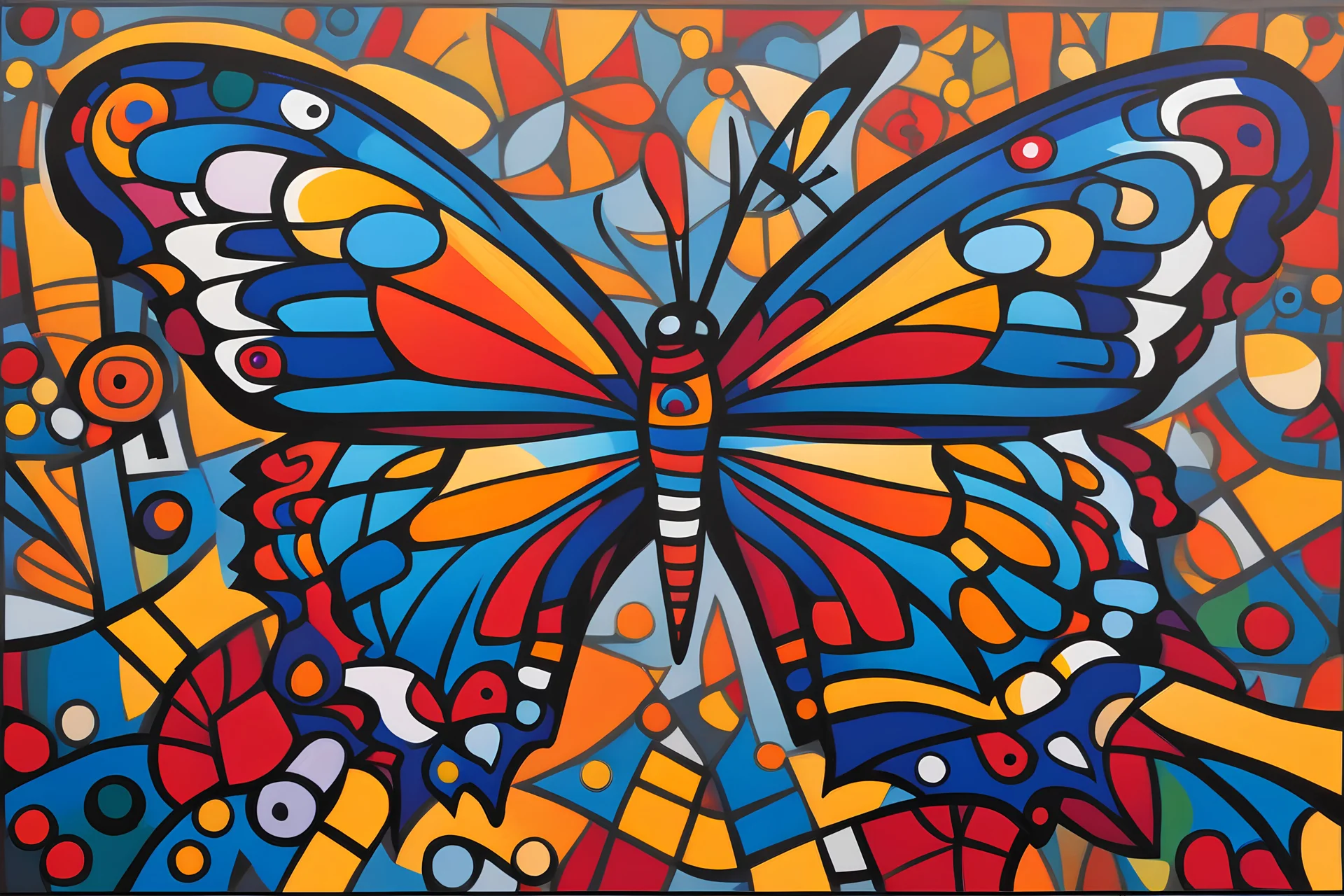 botterfly painting by Romero Brito