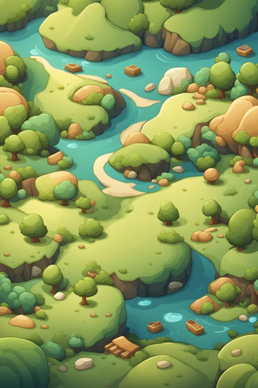 background, cartoon, top down landscape