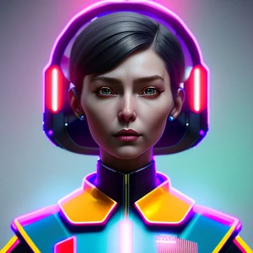 waitress cyber woman, rounded face, black short hair, color cheeks, striped shirt, vibrant color, highly detailed, art stations, concept art, smooth, unreal engine 5, god rays, ray tracing, RTX, lumen lighting, ultra detail, volumetric lighting, 3d, finely drawn, high definition, high resolution.