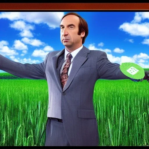 Saul Goodman in the style of a Windows 95 desktop background