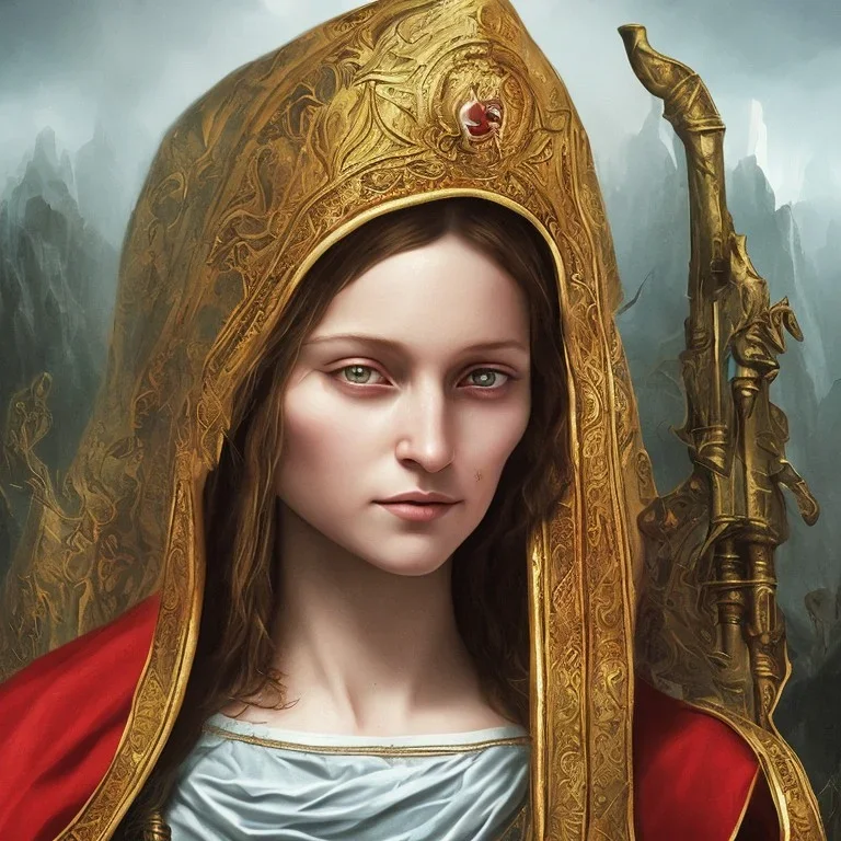 The Virgin Mary, cry in the dark, blood, darkness, Outlast, photorealistic illustration, 8k