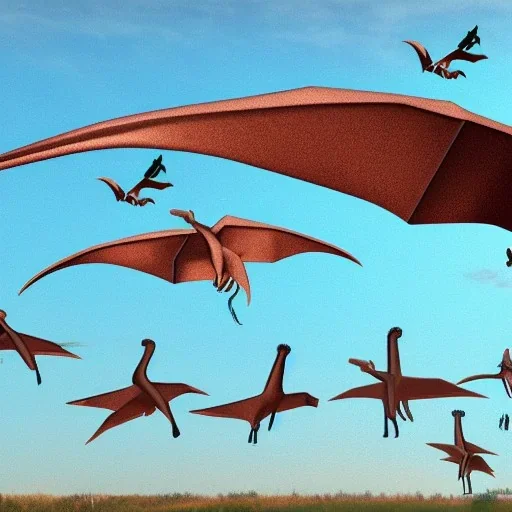  pterosaurs flying in the sky