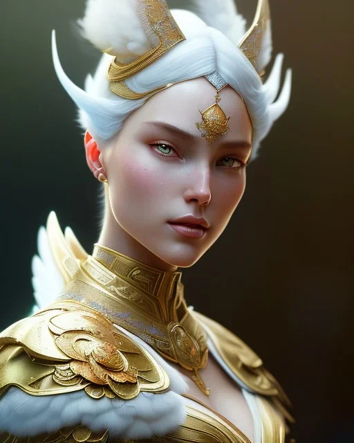 A small fantasy creature, head and shoulders, 8k resolution concept art portrait by Greg Rutkowski, Artgerm, WLOP, Alphonse Mucha dynamic lighting hyperdetailed intricately detailed Splash art trending on Artstation triadic colors Unreal Engine 5 volumetric lighting Splash art fantasy"