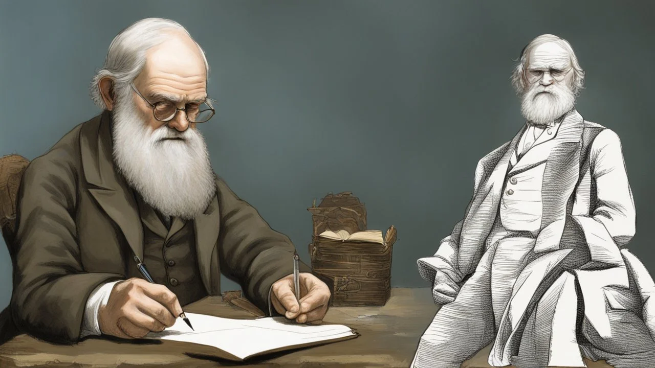 تشارلز داروين يكتب ملاحظات