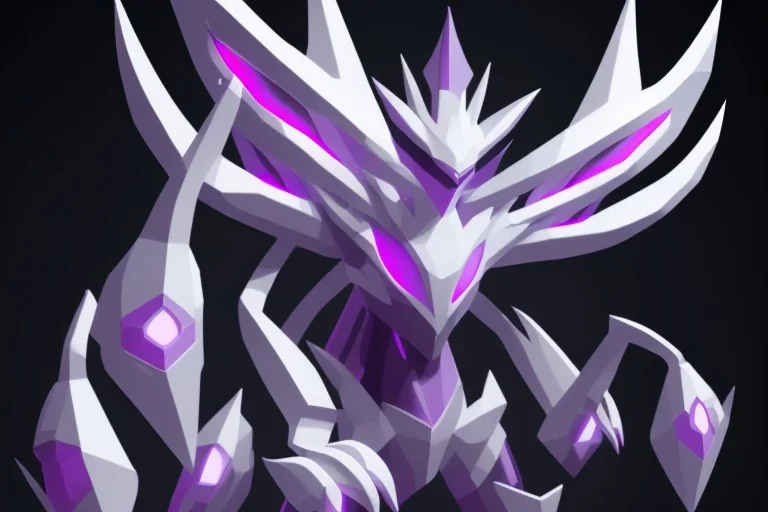 legendary pokemon. Dark type. Mythical. Chaos. Nightmares. Black and purple colors. Night God. creature.