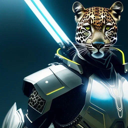 Futuristic dystopian cool leopard in titanium black and neon camouflage armor, by Yoji Shinkawa, HDR, octane render, unreal engine, masterpiece 4k, hyper detailed, detailed, hyperdetailed, intricate, digital painting of an modern 3d anime character, character illustration, 4k, ultra hd, overexaggerated features, picture in sharp frame, in frame