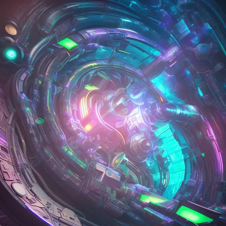 open book, universe, magic portal, 3d rendering. Abstract futuristic neon background