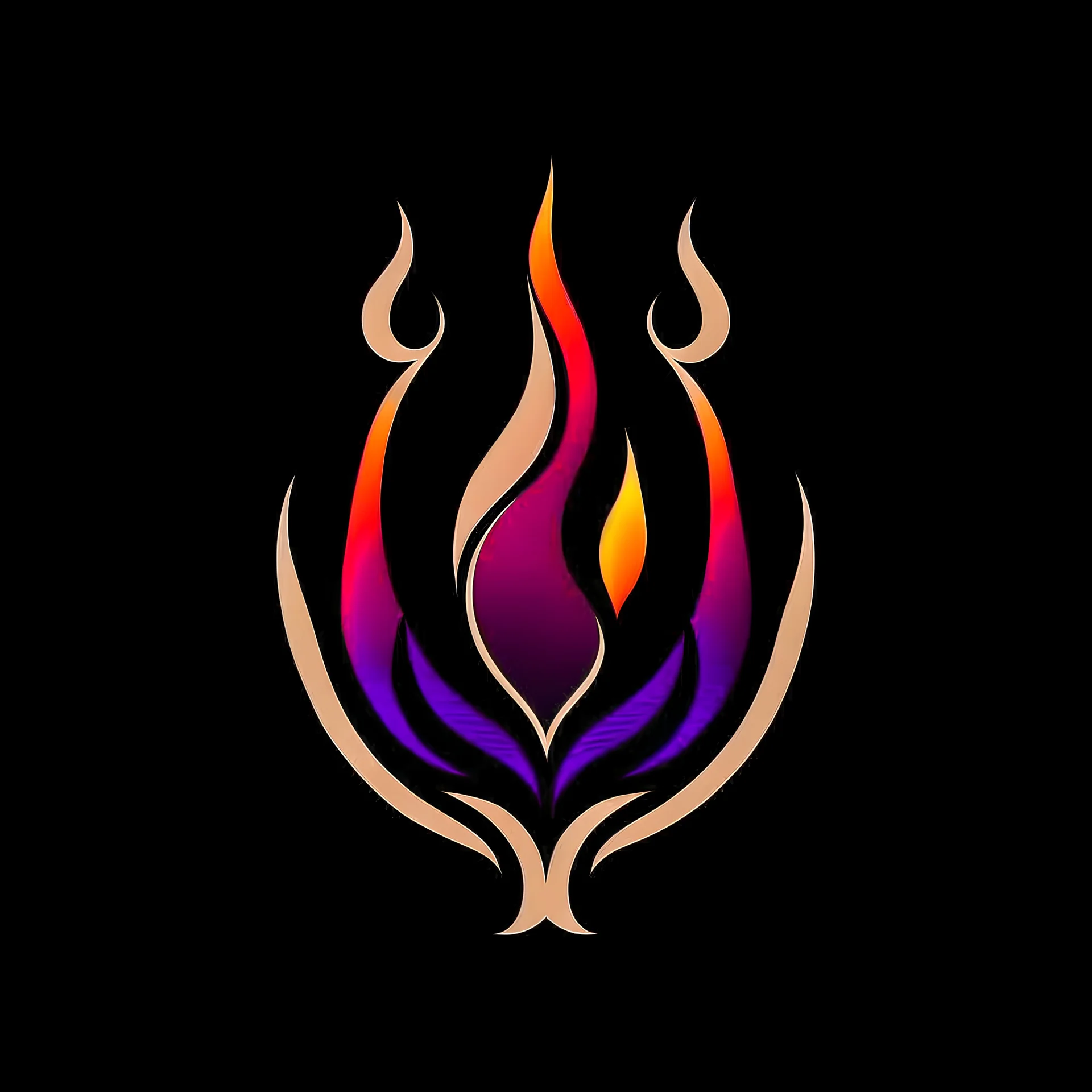 Logo of a stylized red flame. It must be only red.