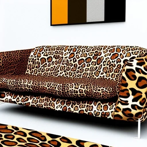 concept art, concept design, sofa with leopard pattern, leopard pattern sofa, retro style sofa, concept, memphis group style, memphis design, beautiful leopard pattern, minimalistic