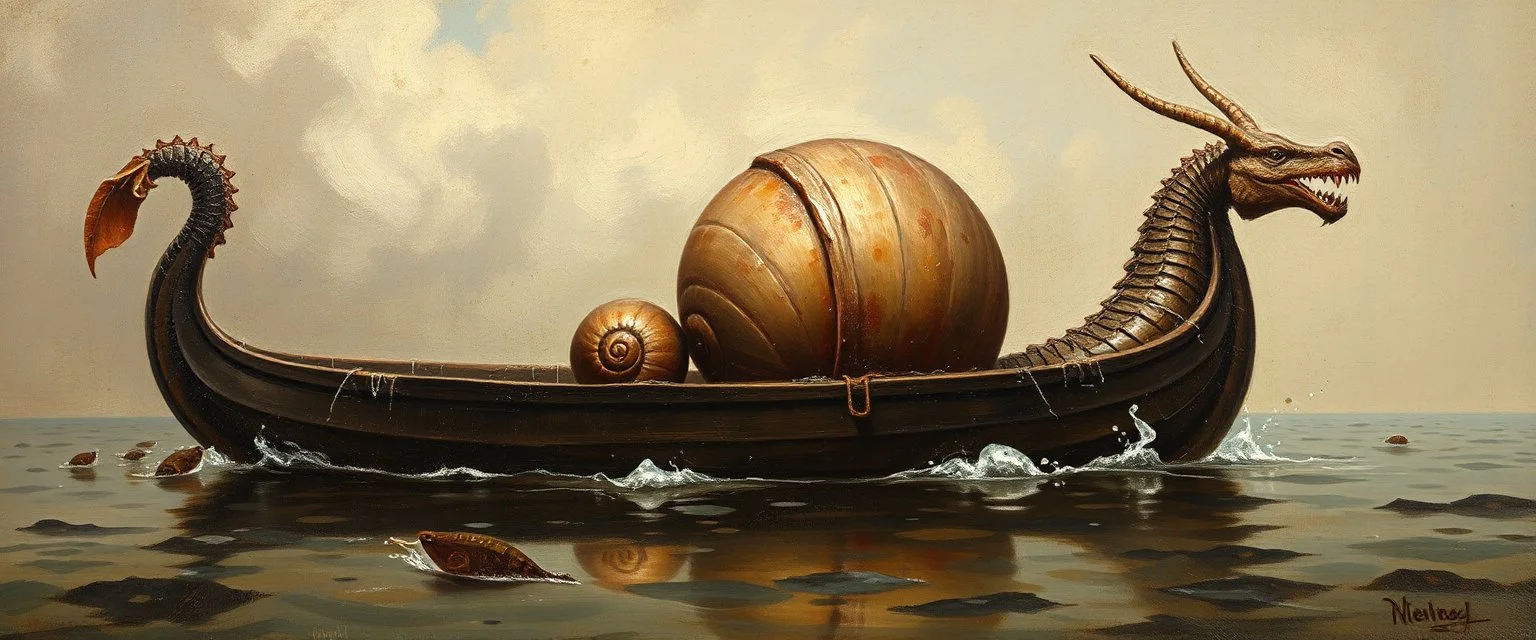 master oil painting by Rembrandt, the dragon snail boat fallout 4