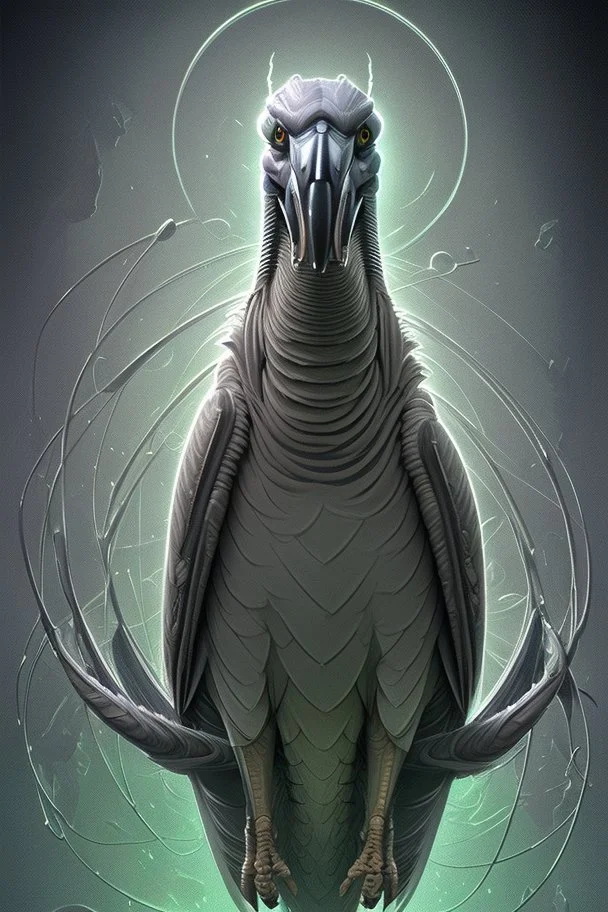 Shoebill alien, highly intricate and hyperdetailed drawing, Greg Rutkowski, Victo Ngai, Sakiyama, cover art, long exposure, cel-shaded, character design, 3d shading, 3DEXCITE, award-winning Epic cinematic brilliant stunning intricate meticulously detailed dramatic