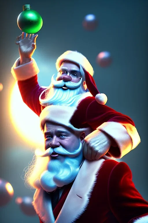 russel crowe dressed as super hero santa claus, brett leonard, jeffrey wright, unreal 5, octane render, cinema4d, dynamic lighting, dramatic lighting, 4k, redshift render, highly detailed, hyper realistic