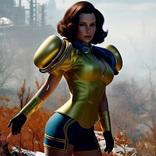 Drawing of beautiful face,'beautiful,Busty fit 'Cait- Fallout 4',intense stare, ancient skintight armor, balanciaga fashion clothe painting by gaston bussiere, greg rutkowski, yoji shinkawa, yoshitaka amano, tsutomu nihei, donato giancola, tim hildebrandt Oil on canvas, cinematic composition, extreme detail,fit full head inside picture,16k