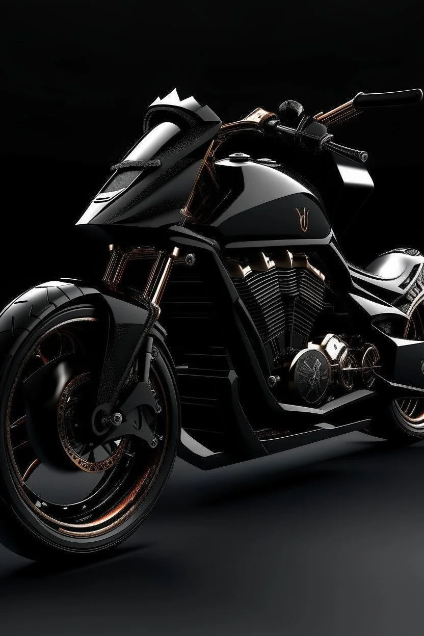 Luxury black motorcycle black dragon