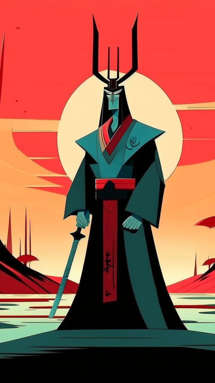 samurai jack in the style of moebius