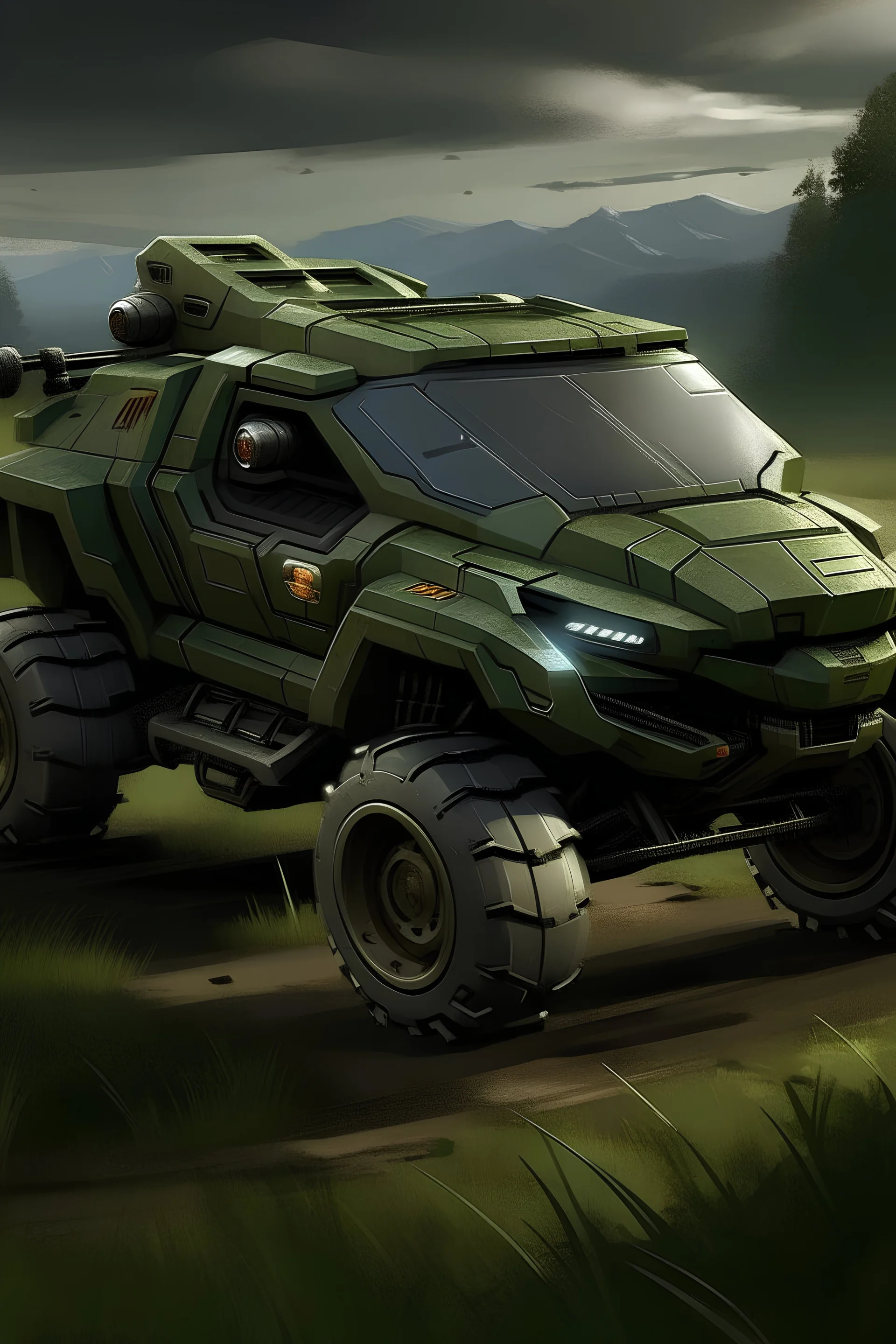 digital art of halo warthog vehicle