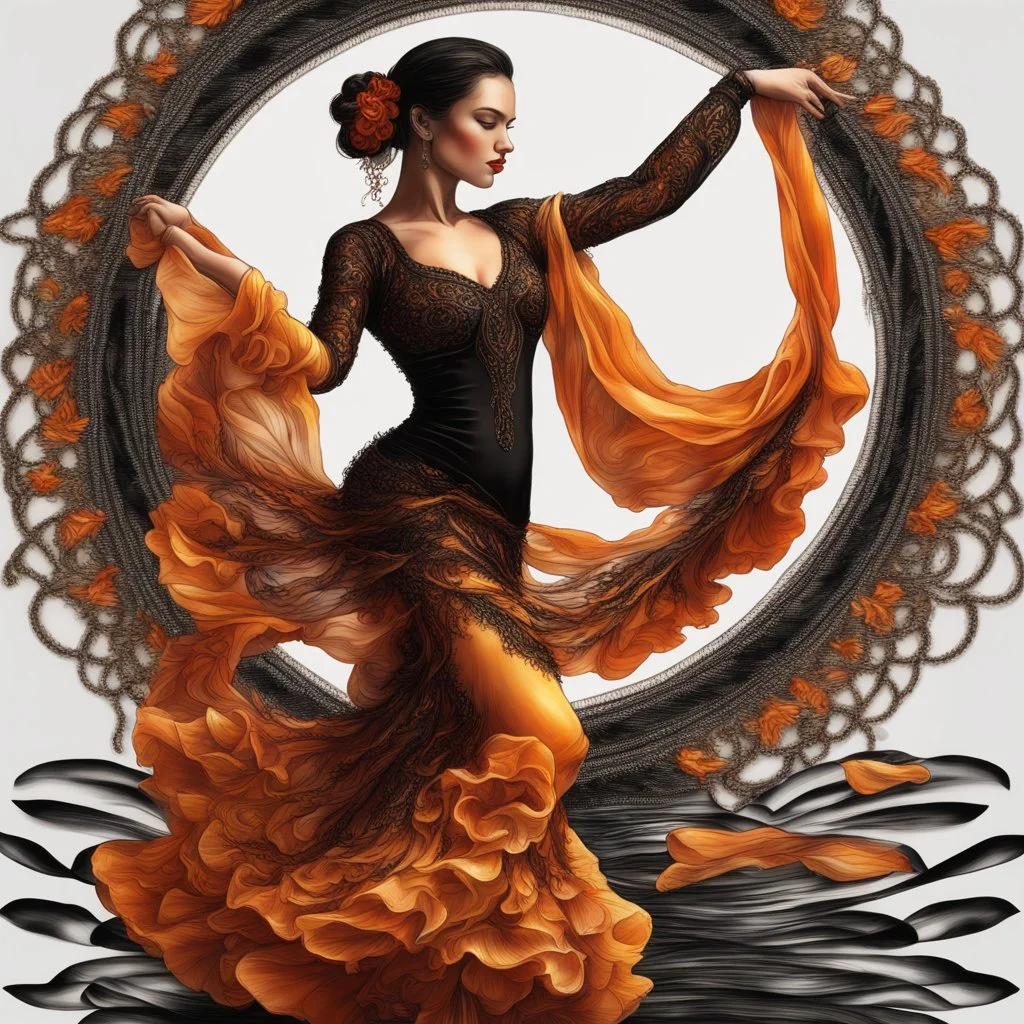 beautiful flamenco dancer girl art by mandy disher, victoria francis made of amber, black onyx, flame and cotton magical realism luminism, ultra highly detailed, 32 k, Fantastic Realism complex background, dynamic lighting, lights, digital painting, intricated pose, highly detailed intricated, ultra hd, realistic, vivid colors, highly detailed, UHD drawing, pen and ink, perfect composition, beautiful detailed intricate insanely detailed octane render trending on artstation, artistic photography,