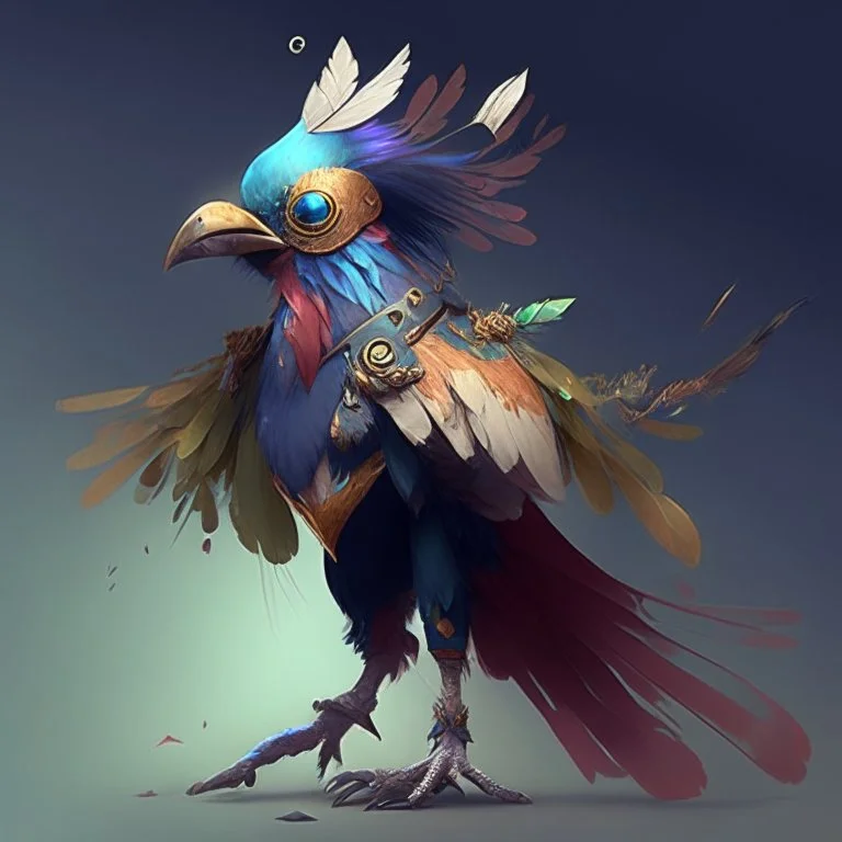 character design of a fantasy bird