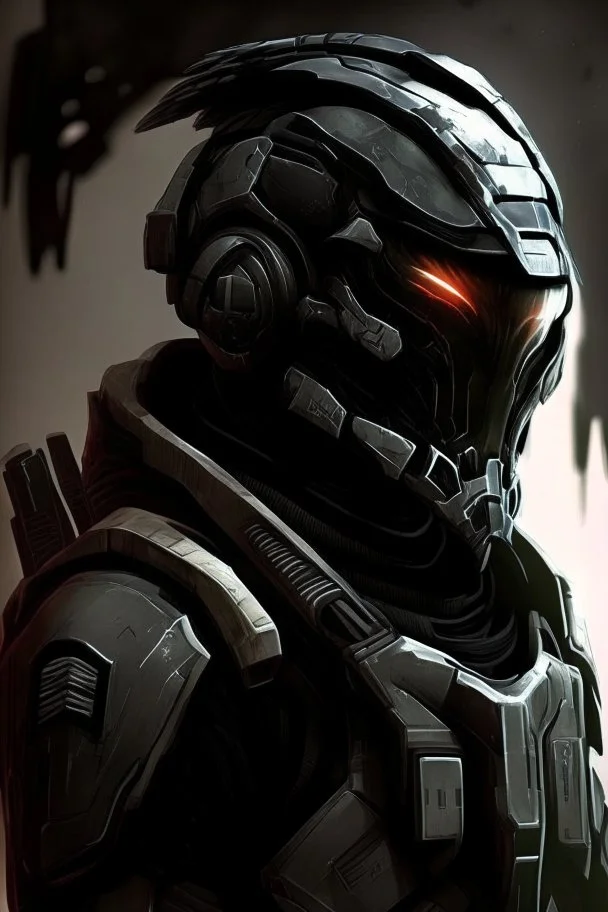 A soldier in the game Mass effect , he wears a BLACK skull helmet that covers his face, he is a rifleman, and his callsign is Titan. His colors are black and dark olive